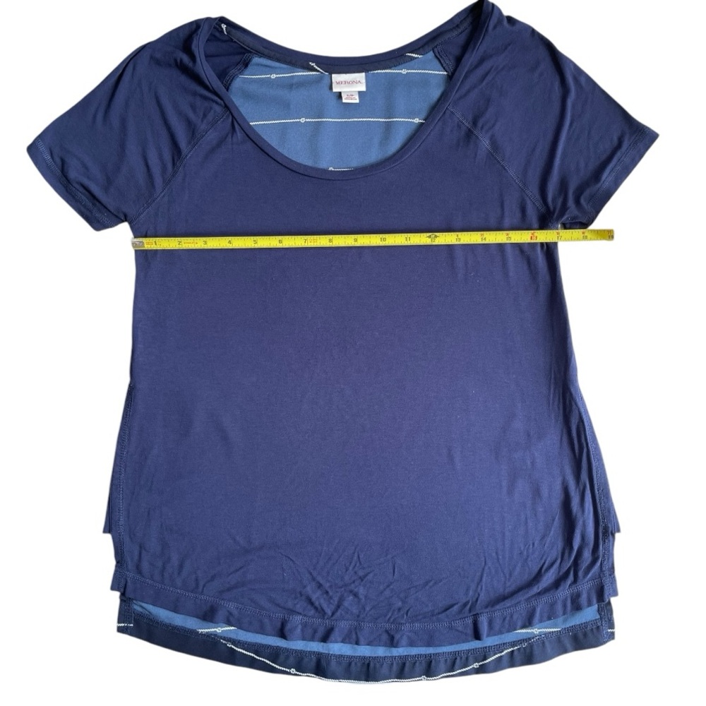 Merona Navy Blue Nautical Knots Blouse Top Shirt Size Small - Picture 7 of 8